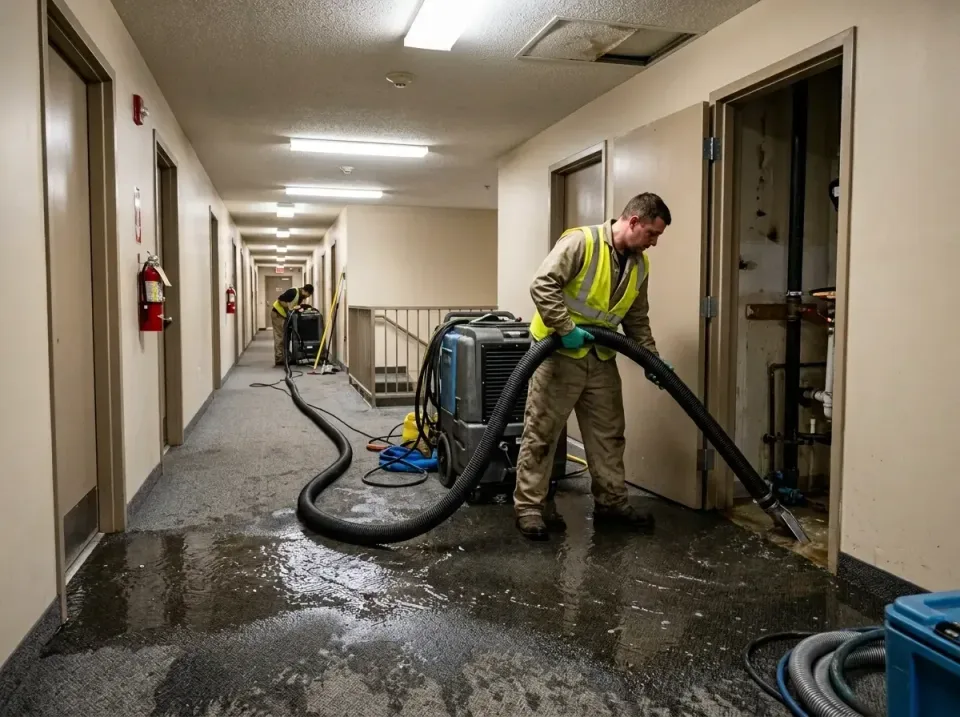 multi-unit-apartment-hallway-f-005 — frequently asked questions, Emergency Burst Pipe Water Extraction & Removal in Five For…
